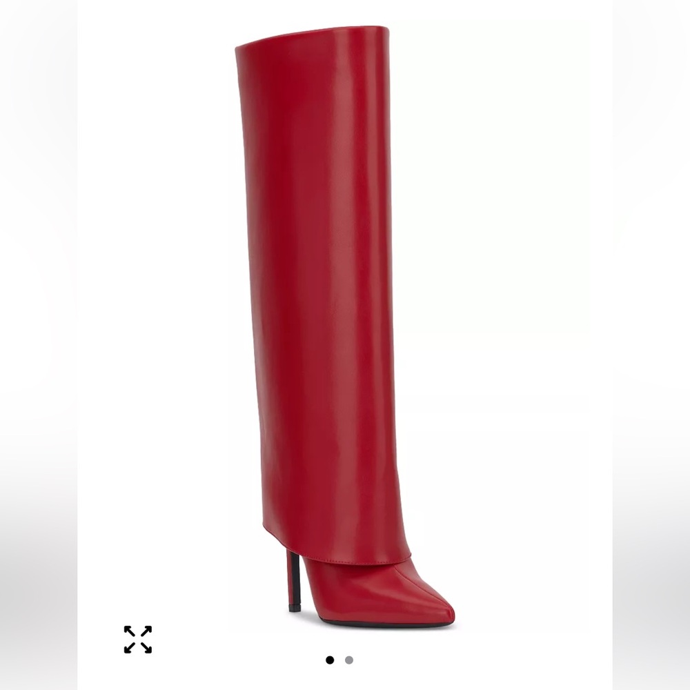 I.N.C. Skylar Wide-Calf Fold Over Cuffed Knee High Boots Size 6M